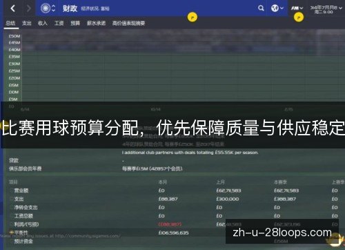 比赛用球预算分配，优先保障质量与供应稳定